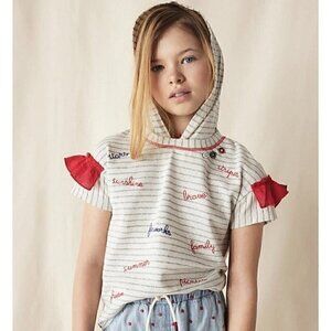 NWT Matilda Jane Blaire Striped Graphic Hoodie Top 14 Years